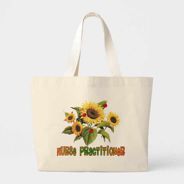 Grand Tote Bag Cadeaux de conception de tournesol de praticienne (Devant)