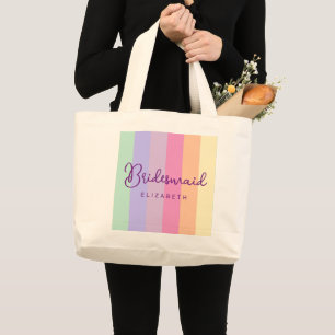 Grand Tote Bag Cadeaux de demoiselle d'honneur de mariage naturel