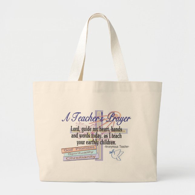 Grand Tote Bag Cadeaux de la prière du professeur---Professeur (Devant)