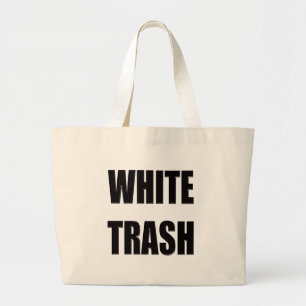 Grand Tote Bag Cadeaux drôles de T-shirts de déchets blancs