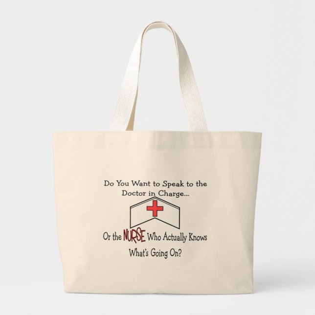 Grand Tote Bag Cadeaux drôles d'infirmière (Devant)
