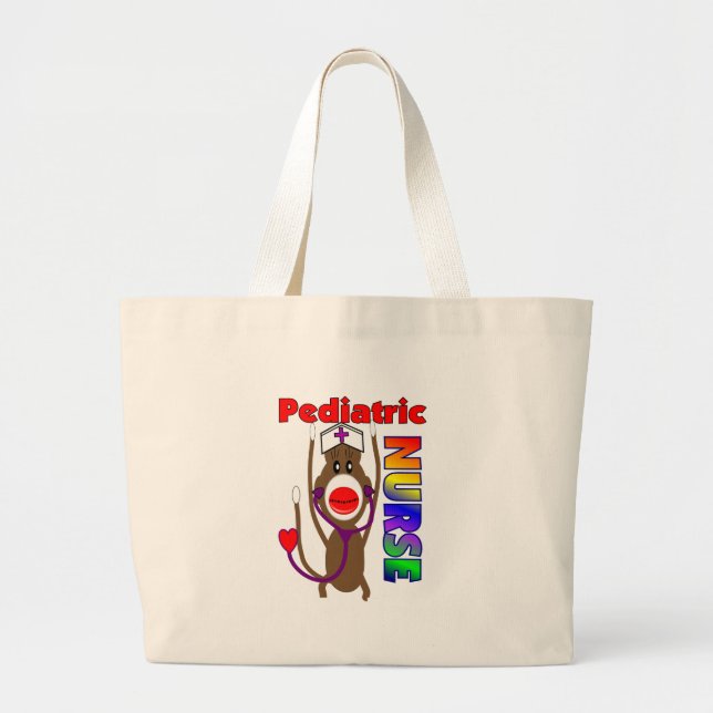 Grand Tote Bag Cadeaux pédiatriques d'infirmière de singe de (Devant)