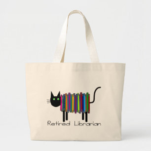 Grand Tote Bag Cadeaux retirés de chat de livre de bibliothécaire