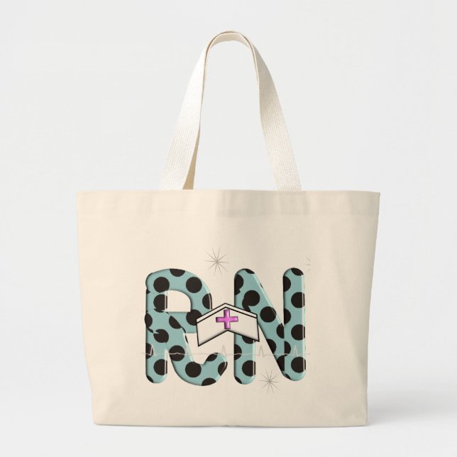 Grand Tote Bag Cadeaux "RN " d'infirmier autorisé (Devant)