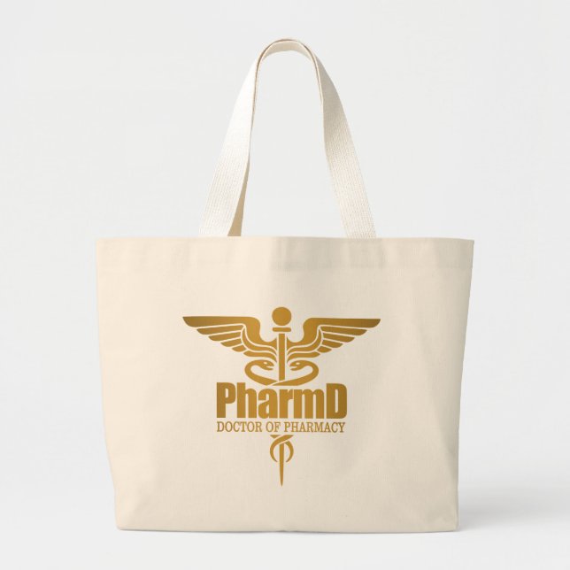 Grand Tote Bag Caducée d'or (PharmD) (Devant)