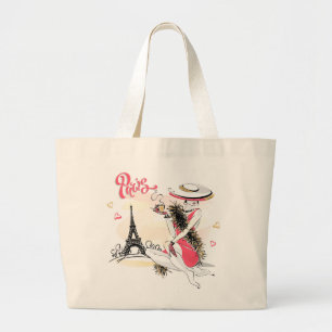 Grand Tote Bag Café À Paris   Voyage