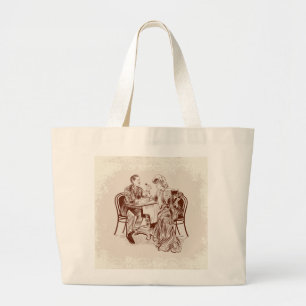 Grand Tote Bag café et amour