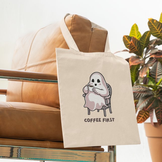 Grand Tote Bag Café fantôme (Créateur téléchargé)
