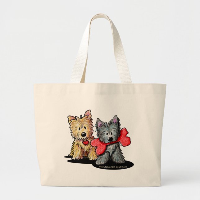 Grand Tote Bag Cairn Terrier Duo (Devant)
