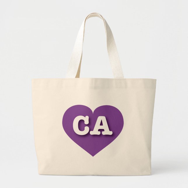 Grand Tote Bag California Purple Heart - J'aime CA (Devant)