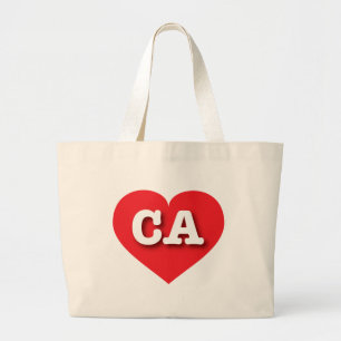 Grand Tote Bag California Red Heart - J'aime CA