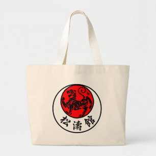 Grand Tote Bag Calligraphie japonaise de Shotokan Soleil Levant -