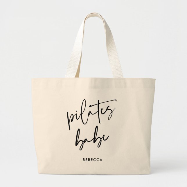 Grand Tote Bag Calligraphie moderne entraînement Gym Pilates Babe (Devant)