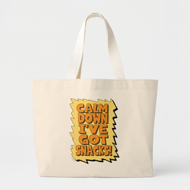 Grand Tote Bag Calm Down J'ai des collations ici (Devant)
