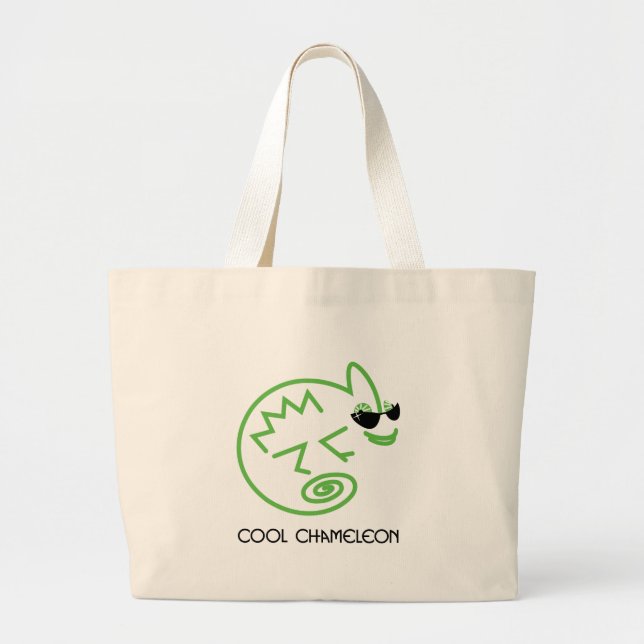 Grand Tote Bag Caméléon vert frais (Devant)