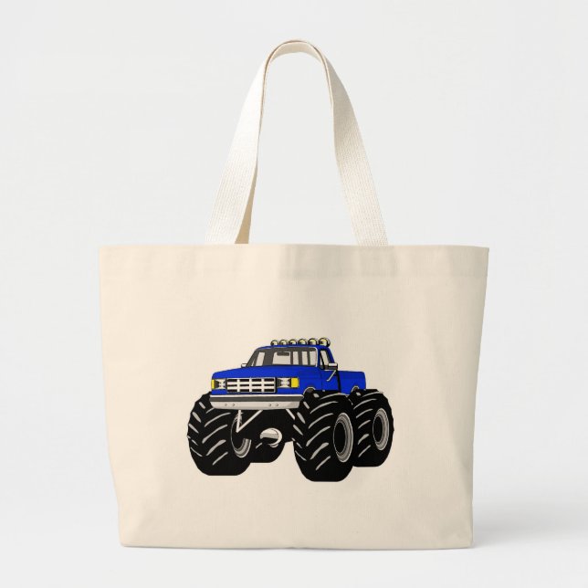 GRAND TOTE BAG CAMION DE MONSTRE BLEU (Devant)