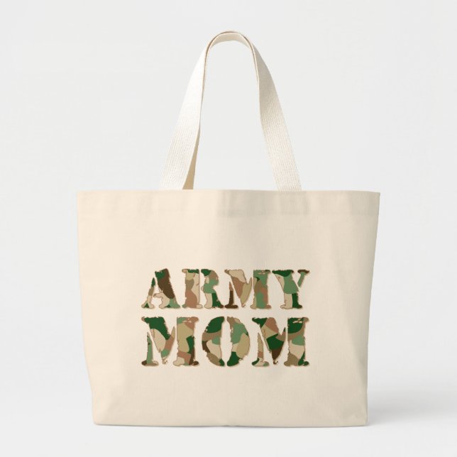 Grand Tote Bag Camo de maman d'armée (Devant)