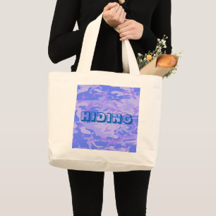 Grand Tote Bag Camouflage Pastel Blue Motif Abstrait