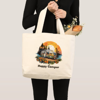 Grand Tote Bag Camper joyeux personnalisable