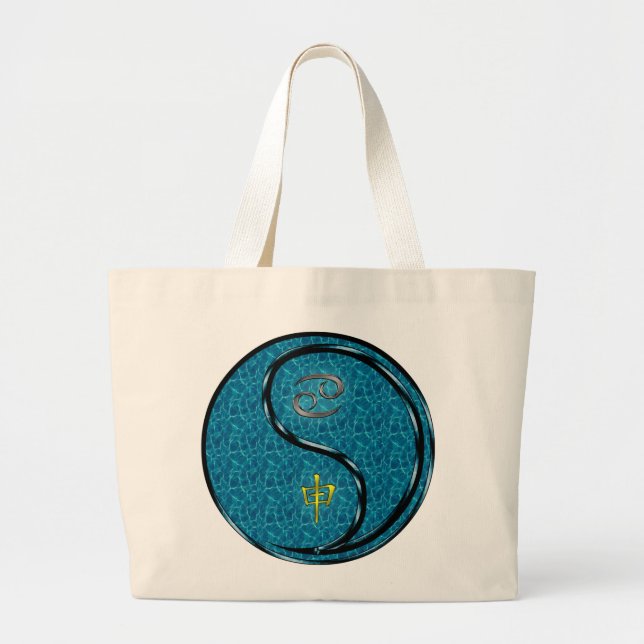 Grand Tote Bag Cancer et singe de l'eau (Devant)