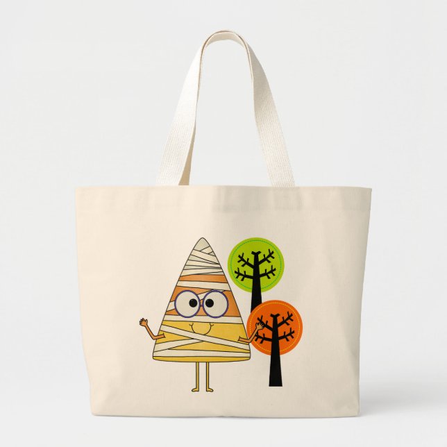 Grand Tote Bag Candy Corn maman Halloween (Devant)