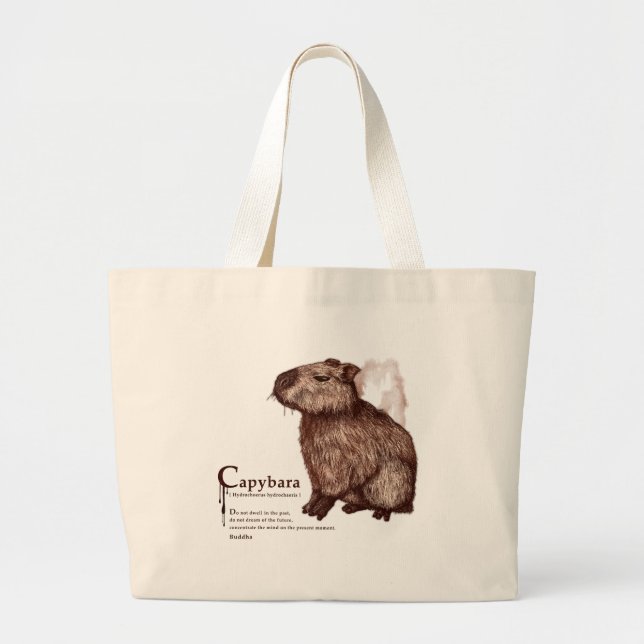 Grand Tote Bag capybara - chocolate (Devant)
