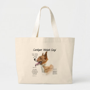 Grand Tote Bag Cardigan Welsh Corgi Design d'histoire