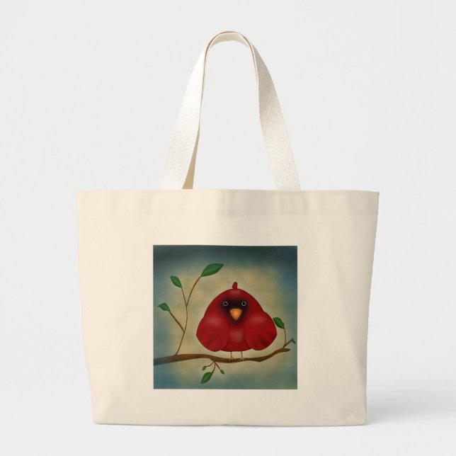 Grand Tote Bag Cardinal des oiseaux rouges (Devant)