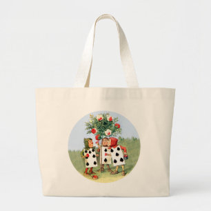 Grand Tote Bag Cardmen de la reine des coeurs peint les Roses des