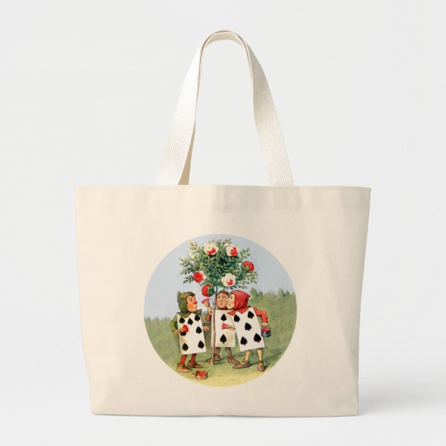 Grand Tote Bag Cardmen de la reine des coeurs peint les Roses des (Devant)