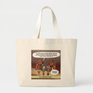 Grand Tote Bag Caricature amusante du castor