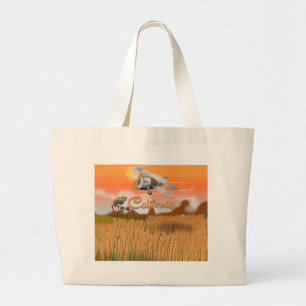 Grand Tote Bag Caricature de l'affiche de voyage en Californie
