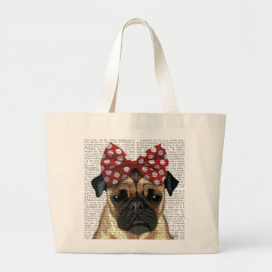Grand Tote Bag Carlin avec l'arc tacheté rouge sur la tête
