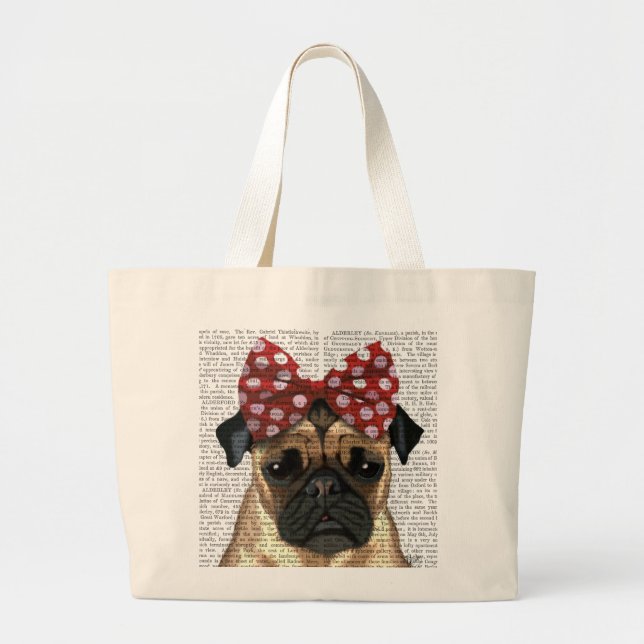 Grand Tote Bag Carlin avec poitrine rouge sur la tête (Devant)