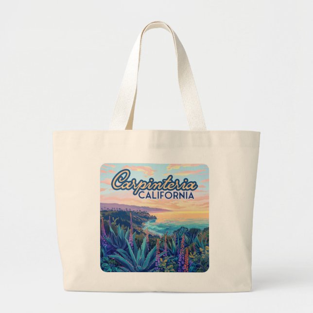 Grand Tote Bag Carpinteria Californie Père Noël Barbara Ventura B (Devant)