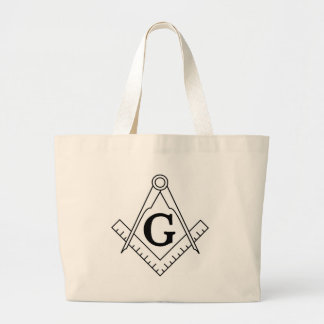Grand Tote Bag Carré et boussole principaux de maçon
