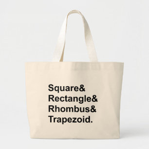 Grand Tote Bag Carré Rectangle Losange Trapèze   Quadrilatères