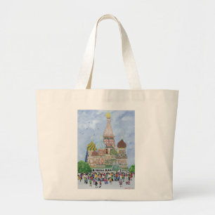 Grand Tote Bag Carré rouge 1995 de cathédrale de St Basil