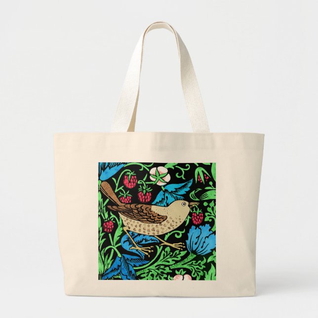Grand Tote Bag Carreau de fleur et d'oiseau de William Morris sur (Devant)