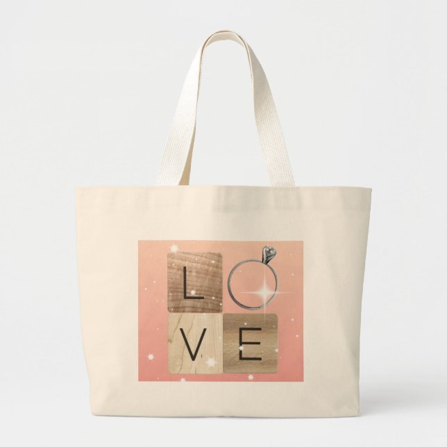 Grand Tote Bag Carreaux L-o-v-e (Devant)
