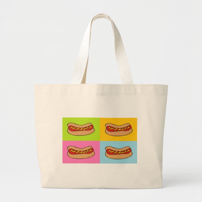 Grand Tote Bag carrelage hot dogs (Devant)