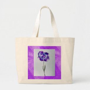 Grand Tote Bag Carte à fleurs violettes