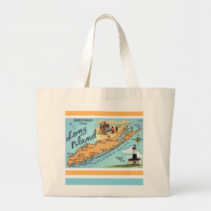 Grand Tote Bag Carte ancienne de Long Island