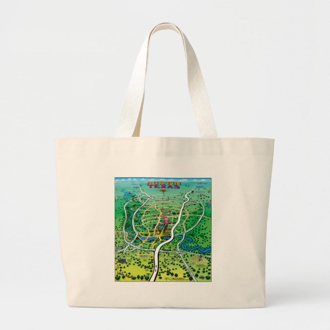 Grand Tote Bag Carte Austin (Devant)