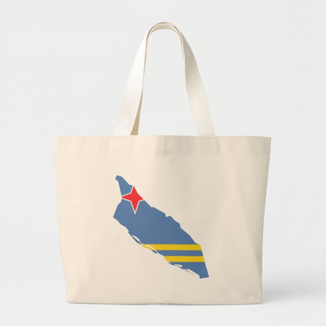 Grand Tote Bag Carte aw d'Aruba (Devant)