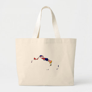 Grand Tote Bag Carte de drapeau de Turcs et de la Caïques