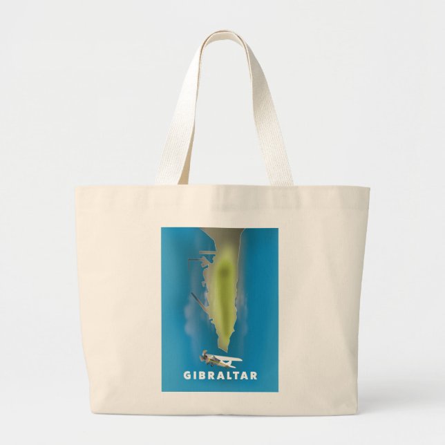 Grand Tote Bag Carte de Gibraltar (Devant)