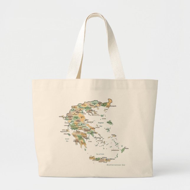 Grand Tote Bag Carte des îles grecques  (Devant)