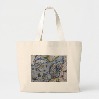 Grand Tote Bag Carte du 16ème siècle de la Scandinavie
