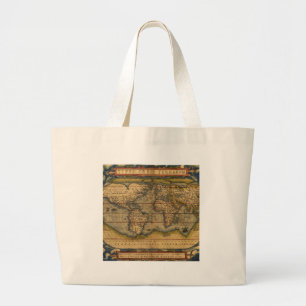 Grand Tote Bag Carte du monde Antique Ortelius Europe Voyage